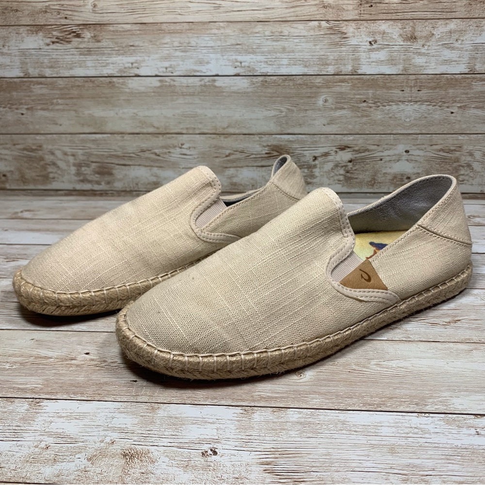Kaula Pa'a Kapa Convertible Espadrille Slip On Shoes Tapa (Cream) Size 7